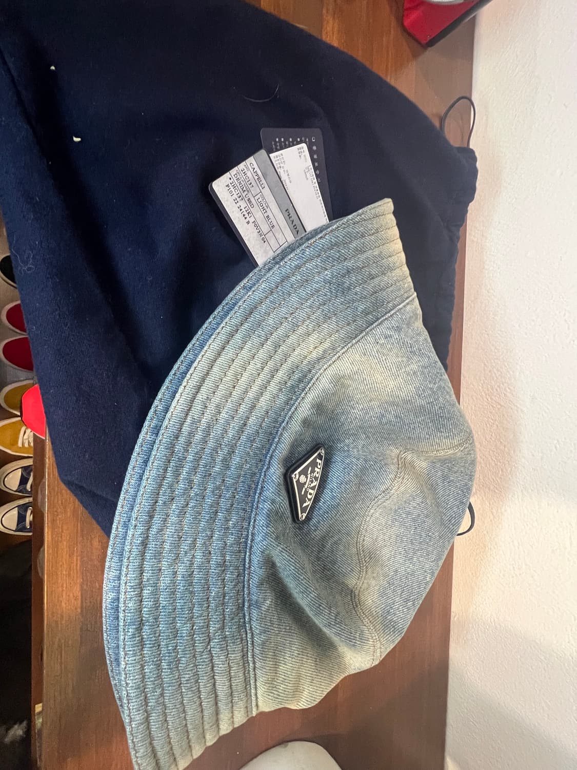 프라다 데님 버킷햇 상품이미지6