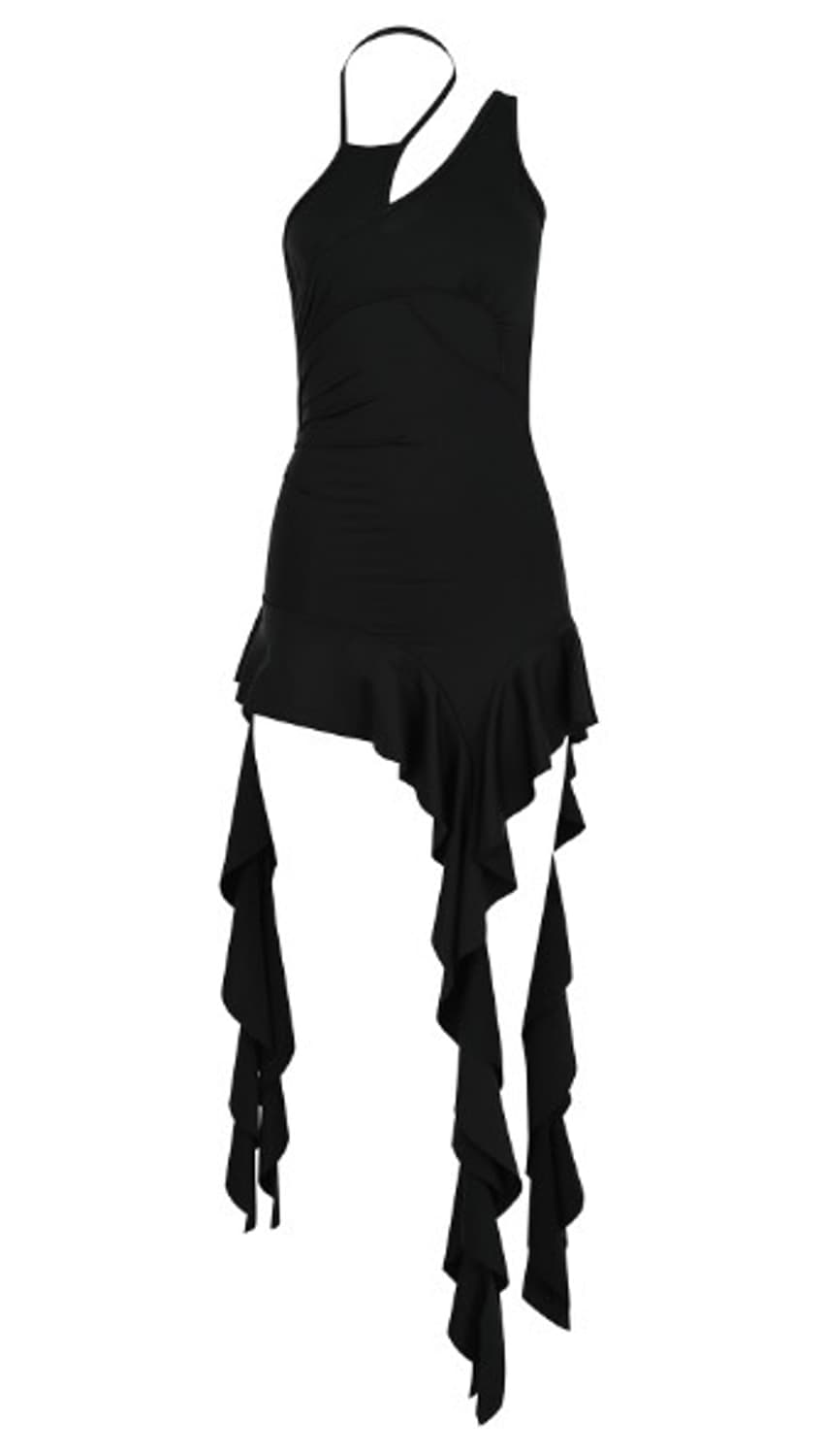 보헴서 러플 미니 드레스 상품이미지1