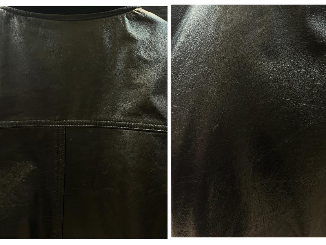 나프나프 빈티지 레더 집업 자켓 블랙 L #csz1991 상품이미지7