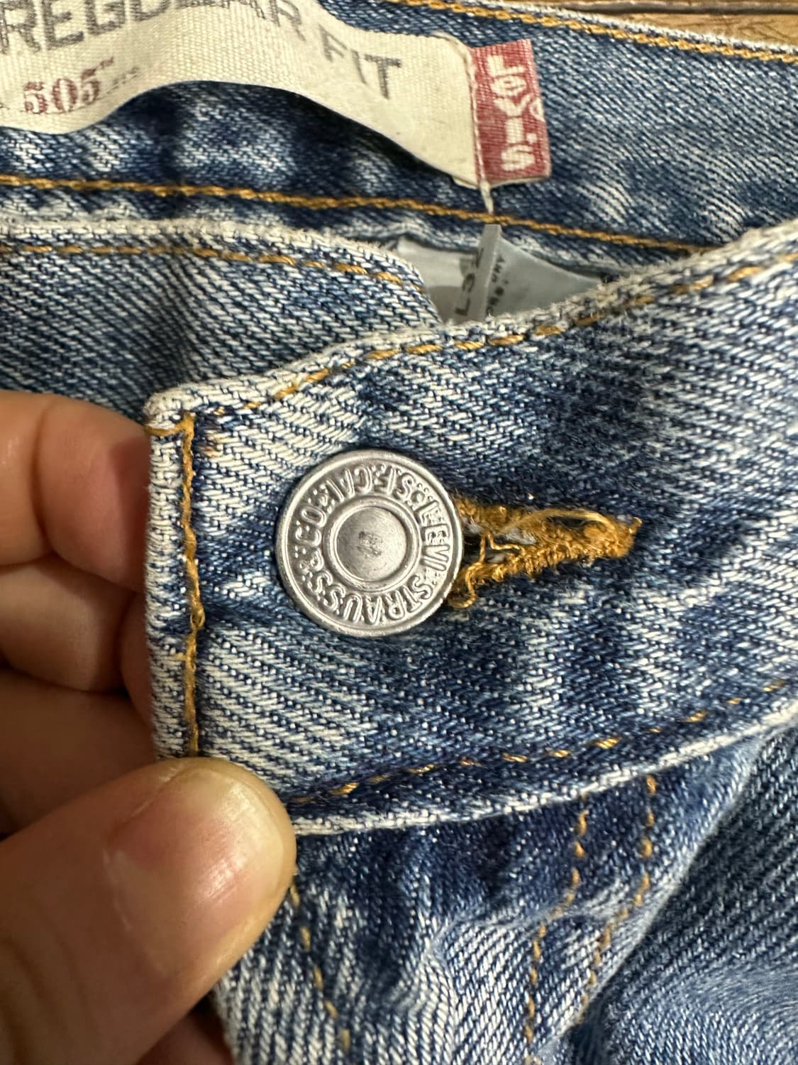 리바이스 LEVIS 505 레귤러핏 연청 데님 팬츠 실측34 상품이미지6