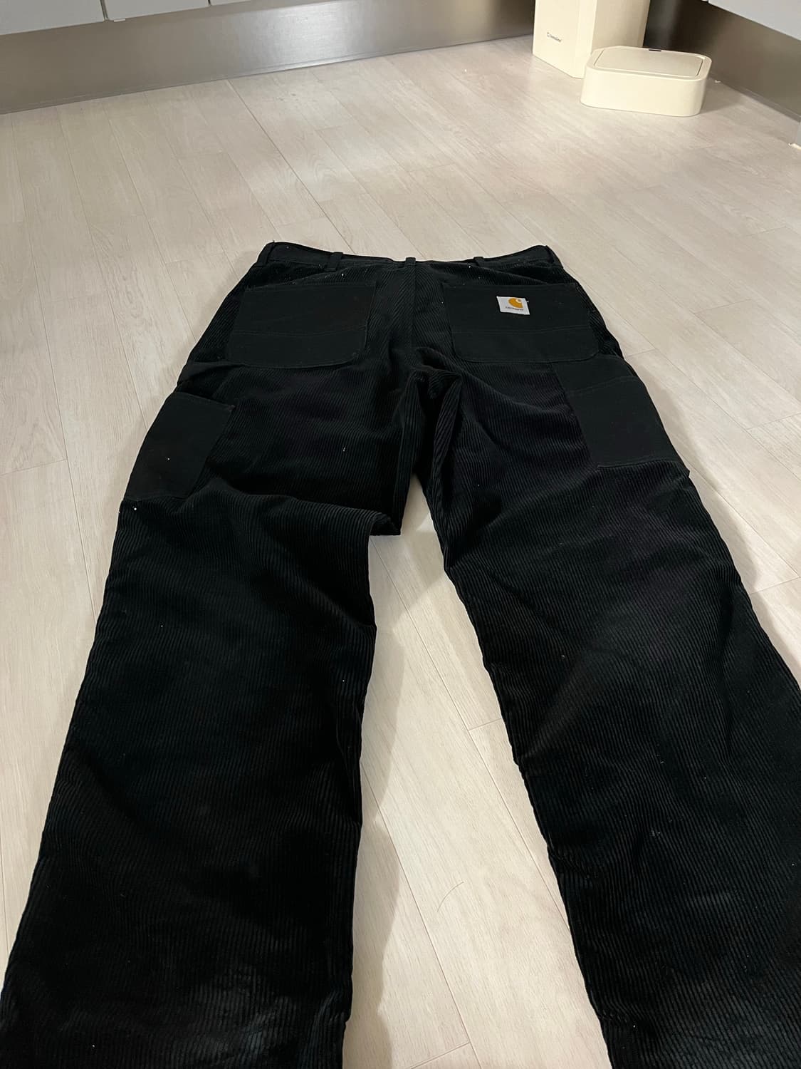 칼하트 WIP 코듀로이 싱글니 팬츠 32 x32 블랙 상품이미지2