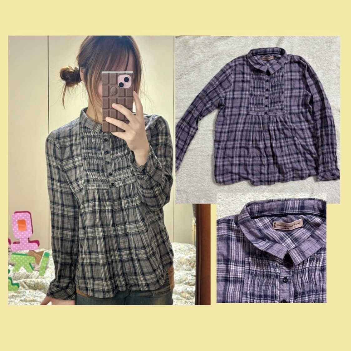 일본빈티지 괴짜 모리 코디 세트 (옐로우 가디건 + 도트 원피스 상품이미지4