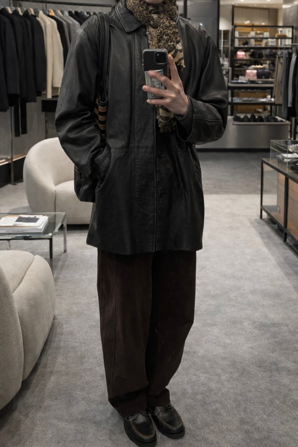 vtg lambskin snap carcoat 상품이미지1