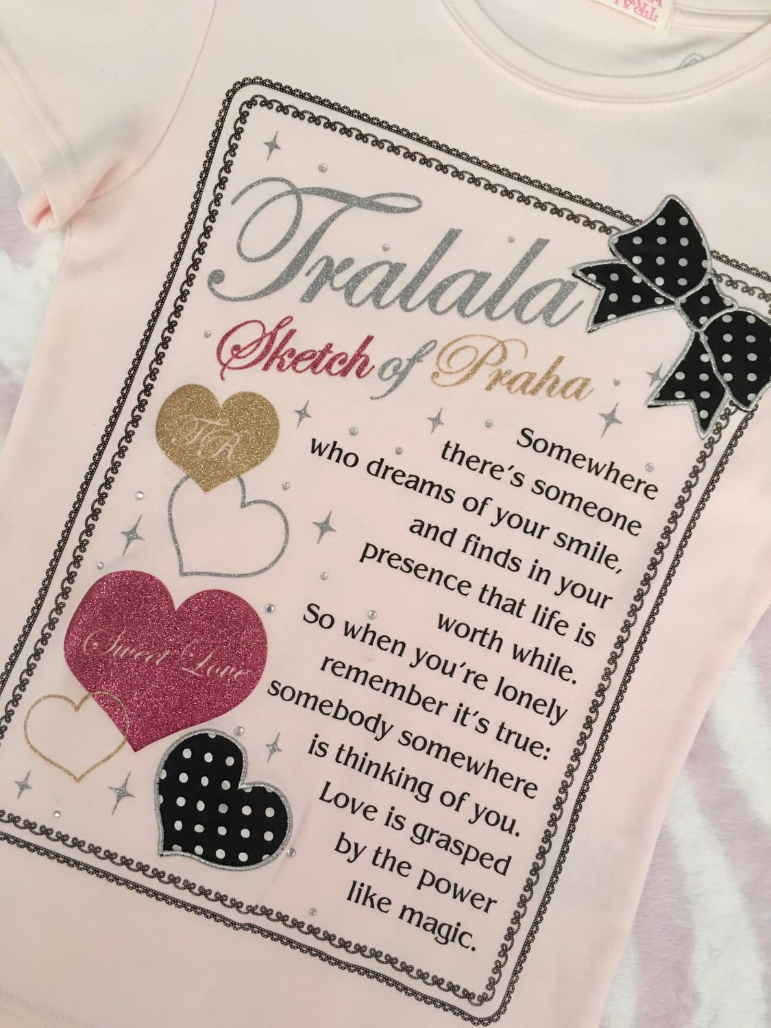 트랄라라 연핑크 레터링 반팔티셔츠 히메갸루 리즈리사 핀터레스트 상품이미지2