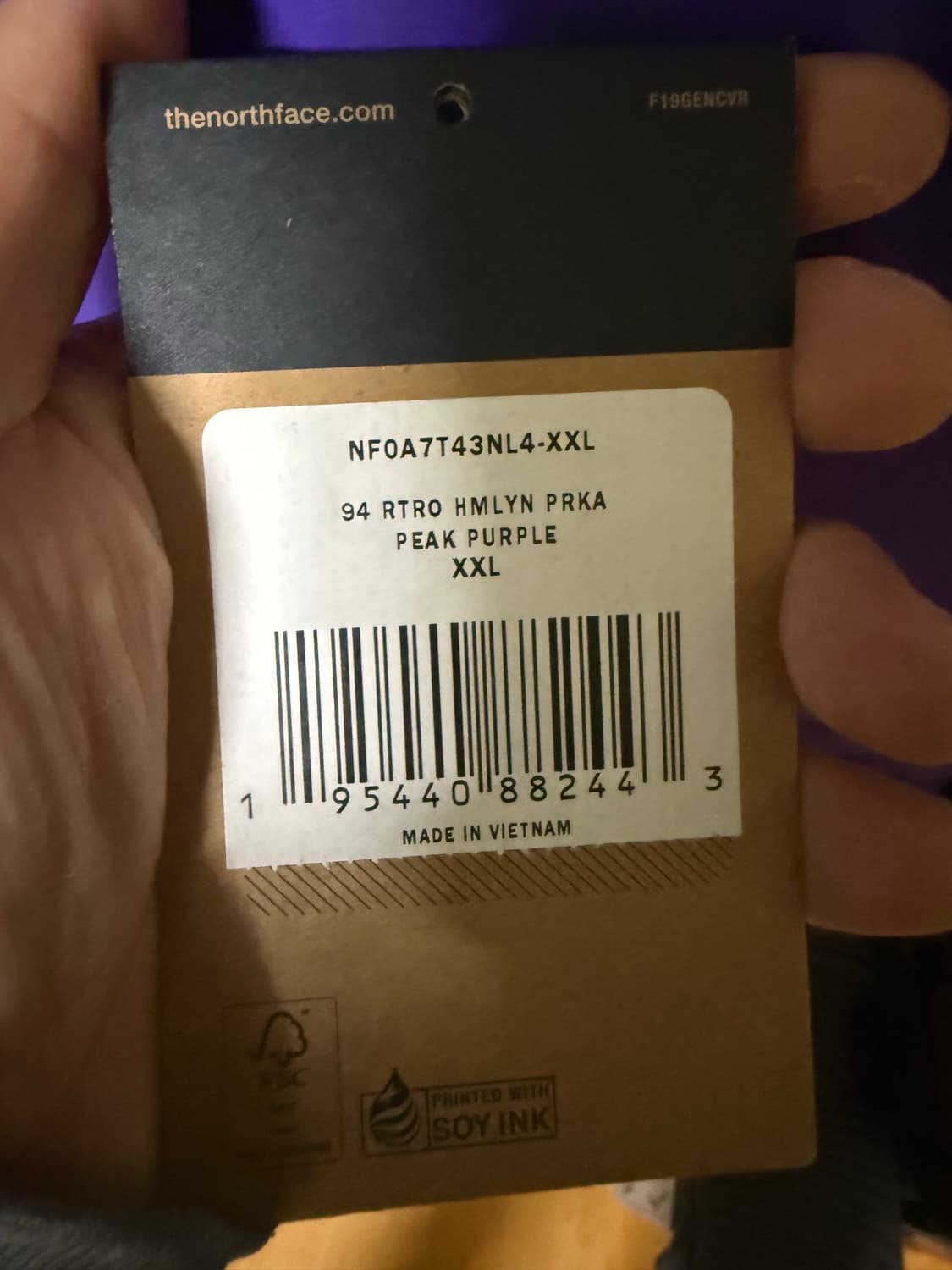 노스페이스 1994 레트로 히말라얀 파카 퍼플 xxl 상품이미지2