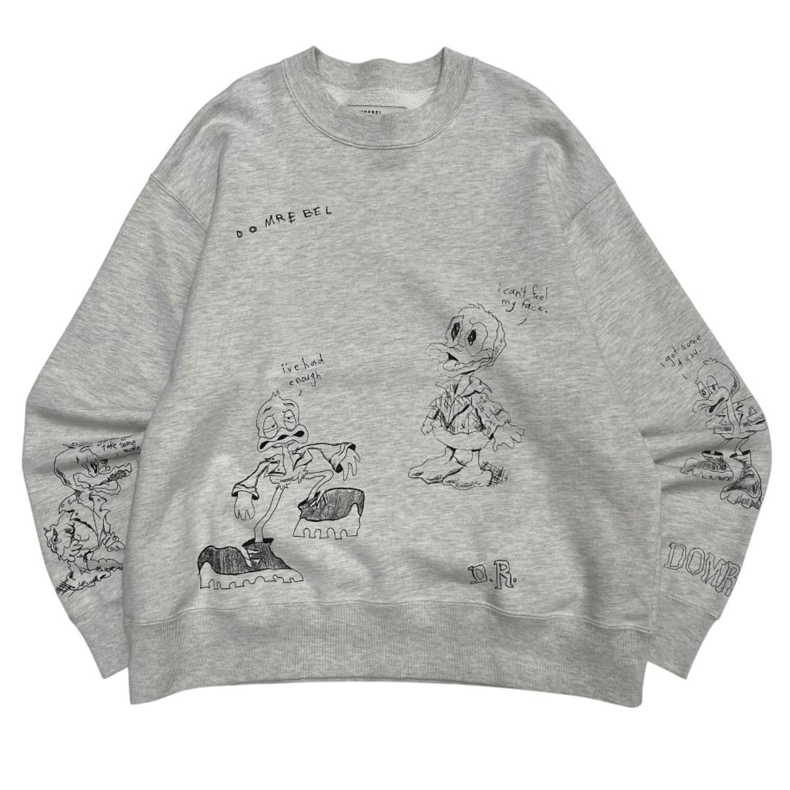 돔레벨 도날드덕 스케치 프린팅 백멜란지 맨투맨 L 상품이미지4