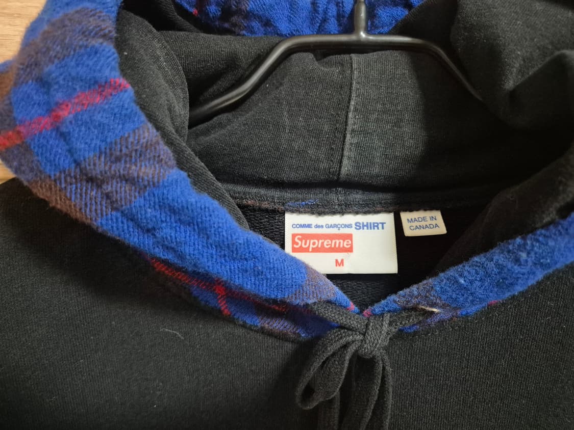 15-16 슈프림 꼼데 체크 후드 m 상품이미지4