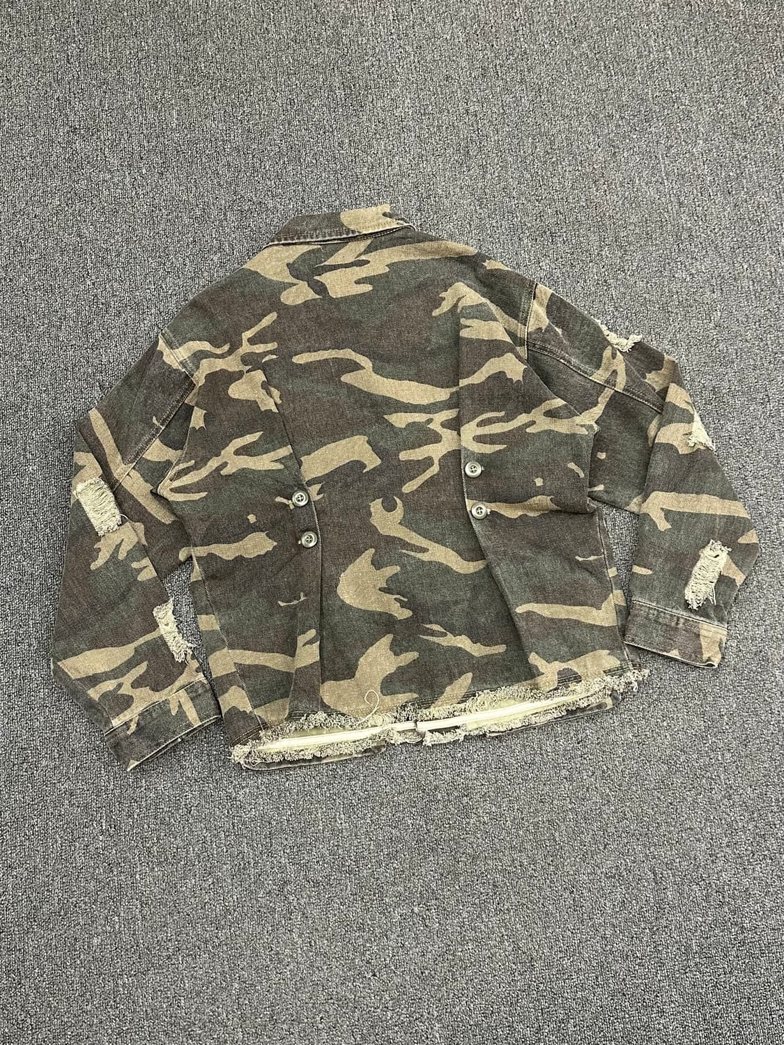 S)Japanese vintage 큐빅 밀리터리 카모 자켓 상품이미지4