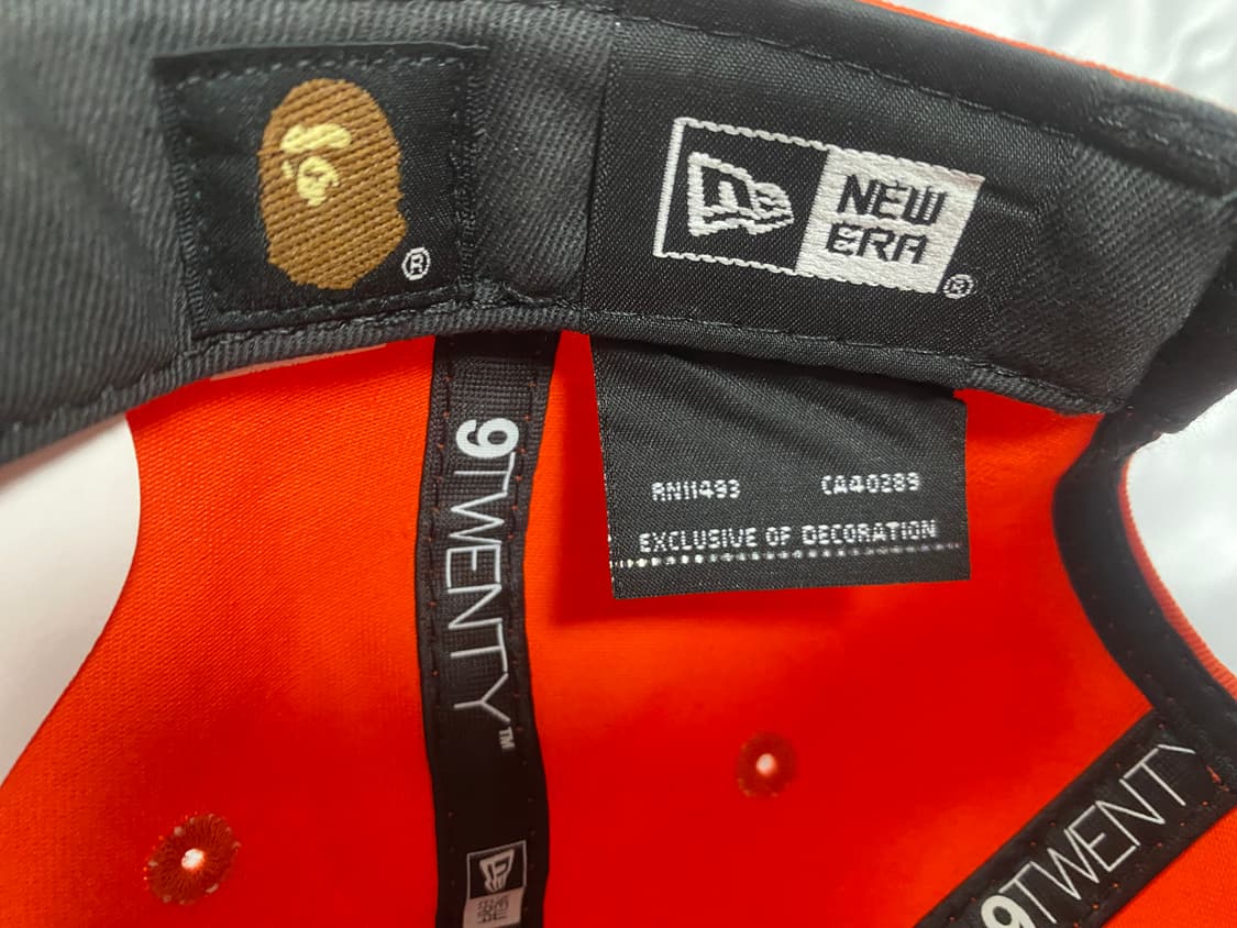 베이프x뉴에라 오렌지 볼캡 상품이미지3