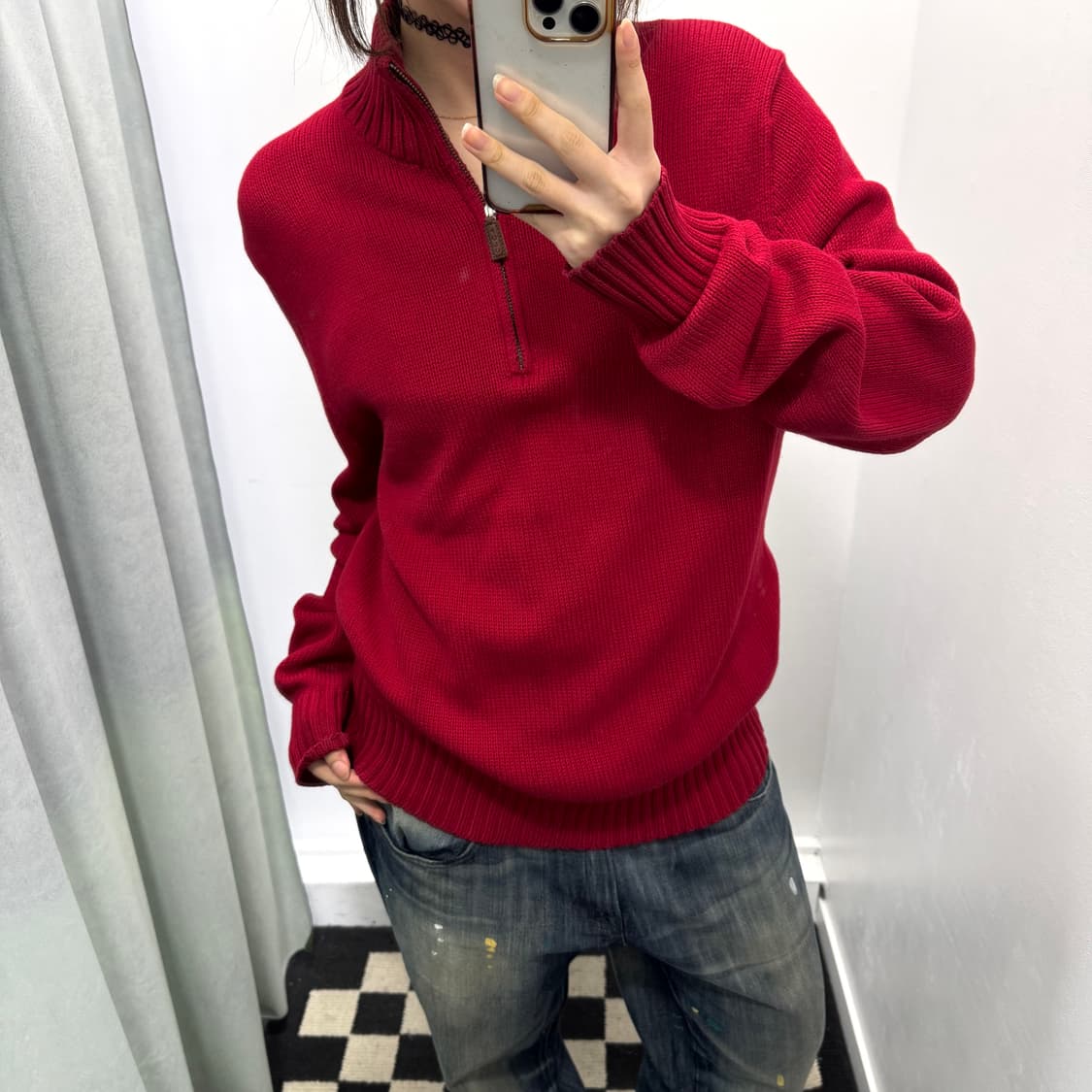 폴로 레드 반집업 니트 상품이미지2