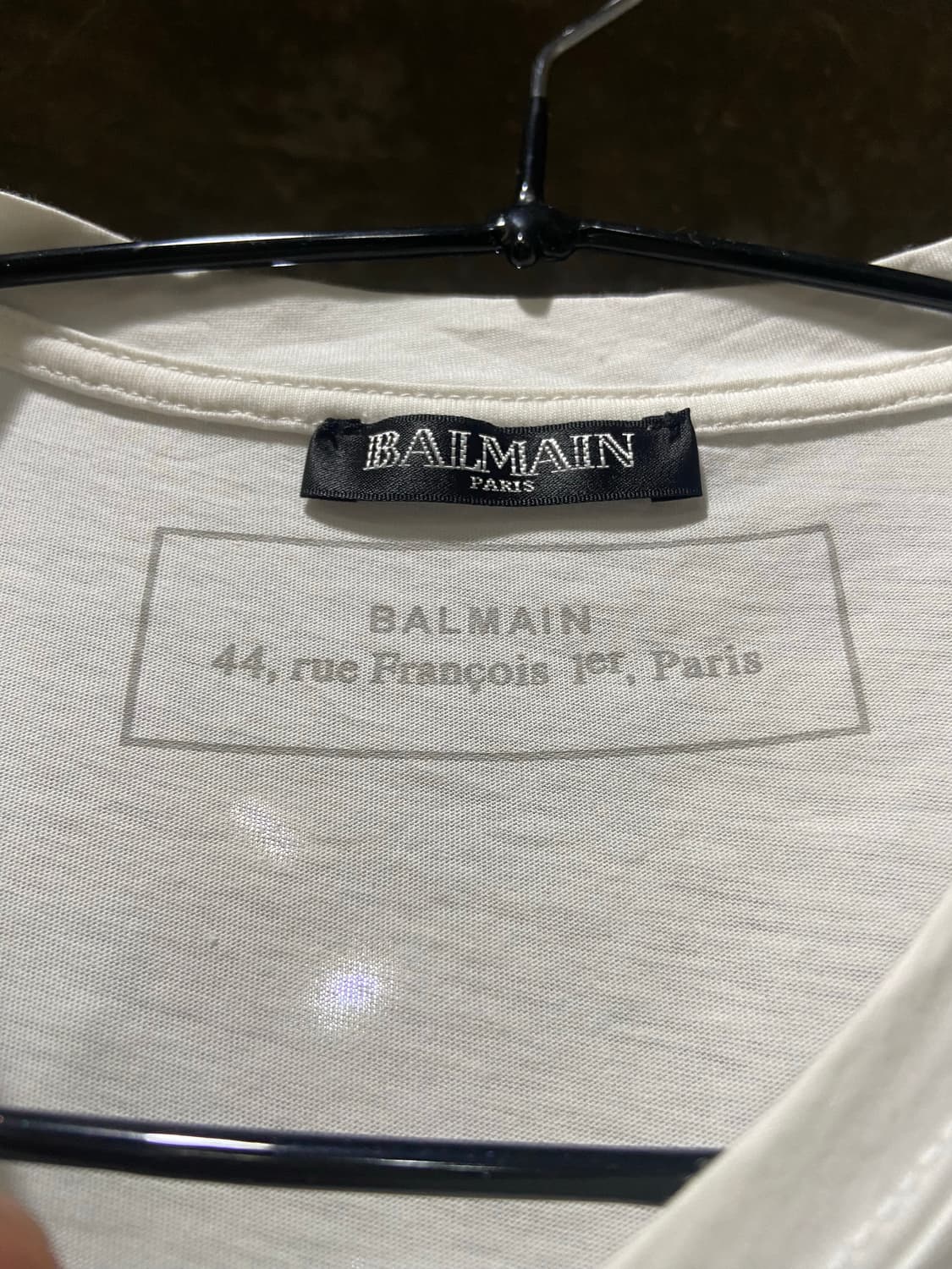 2019 BALMAIN 발망 시그니처 골드 로고 반팔 티셔츠 화이트 상품이미지6