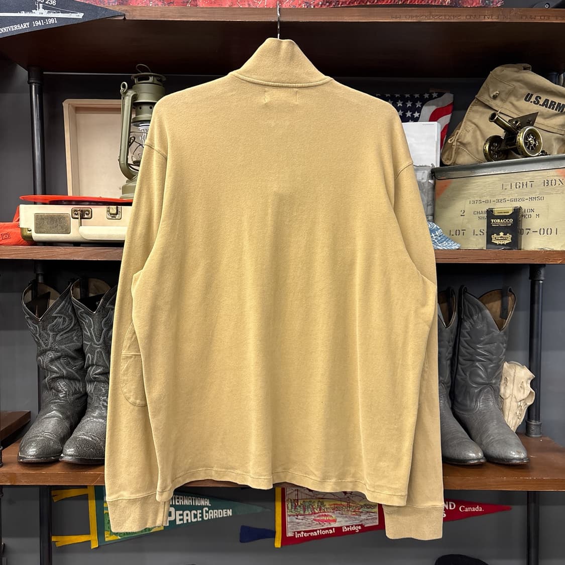 90s 폴로 랄프로렌 테리코튼 하프집업 니트 스웨터 베이지 N986 상품이미지2