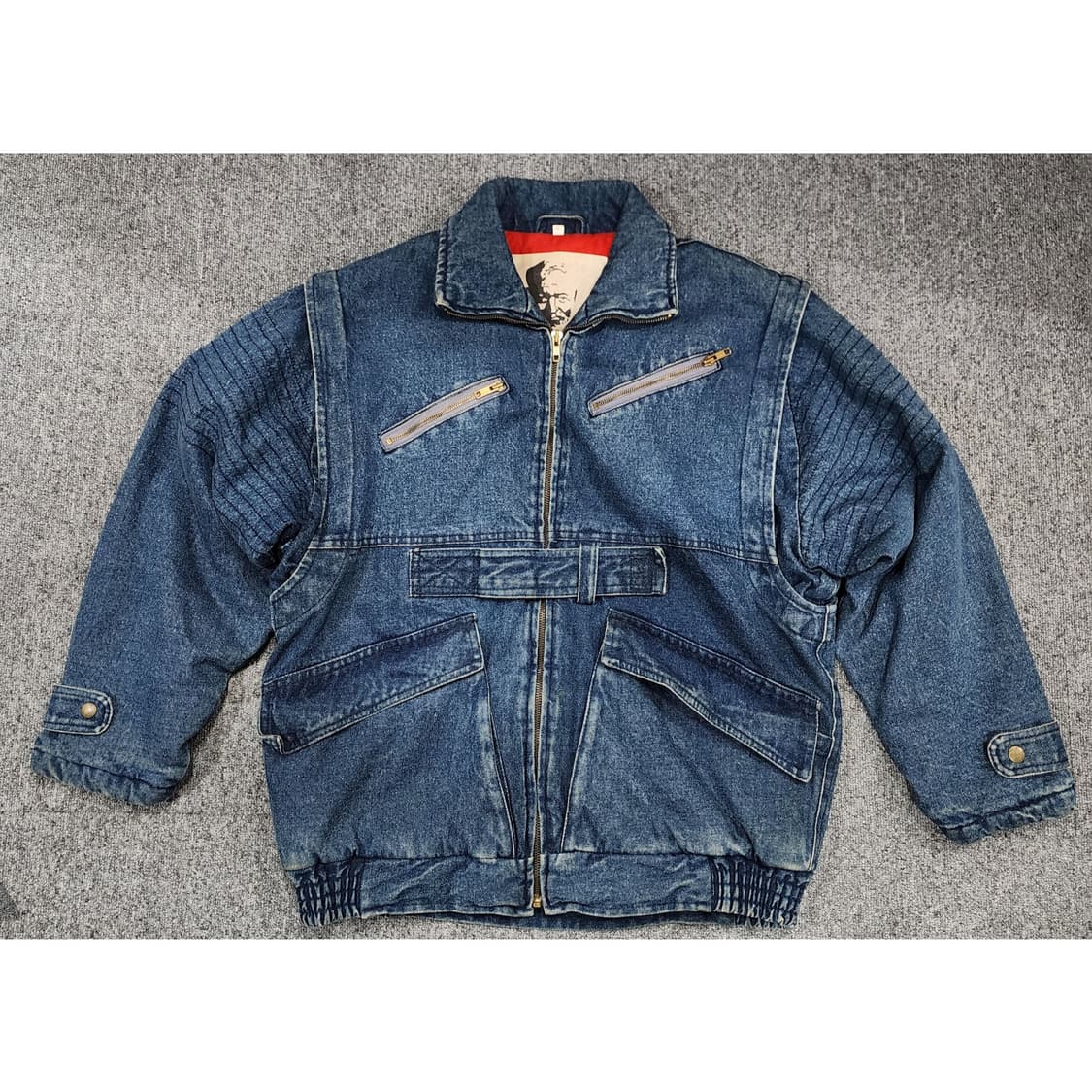 90s 에드윈 X RMS 빈티지 데님 봄버 집업 자켓 L 상품이미지1