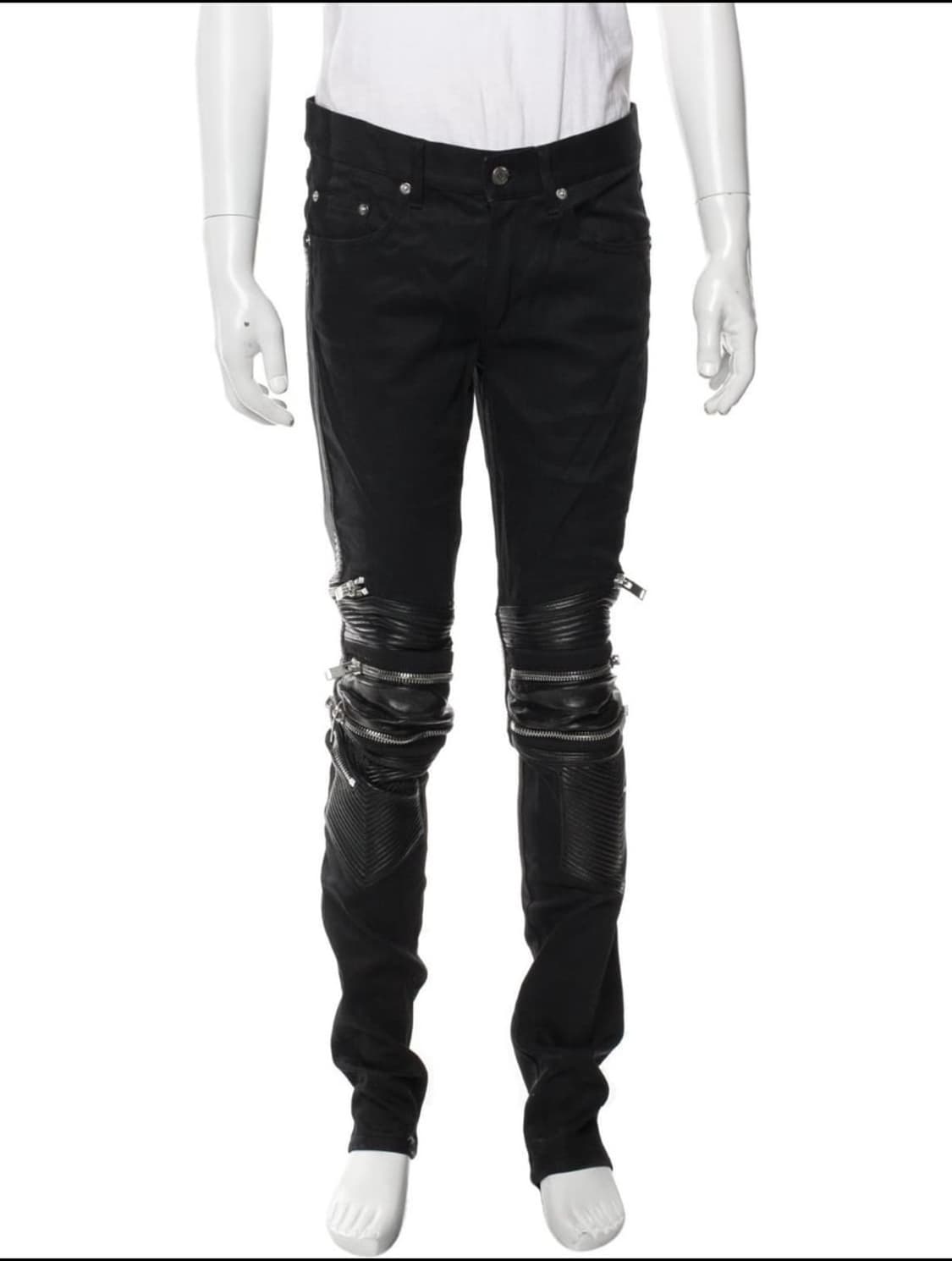 Slp 13 leather panel jeans 상품이미지1