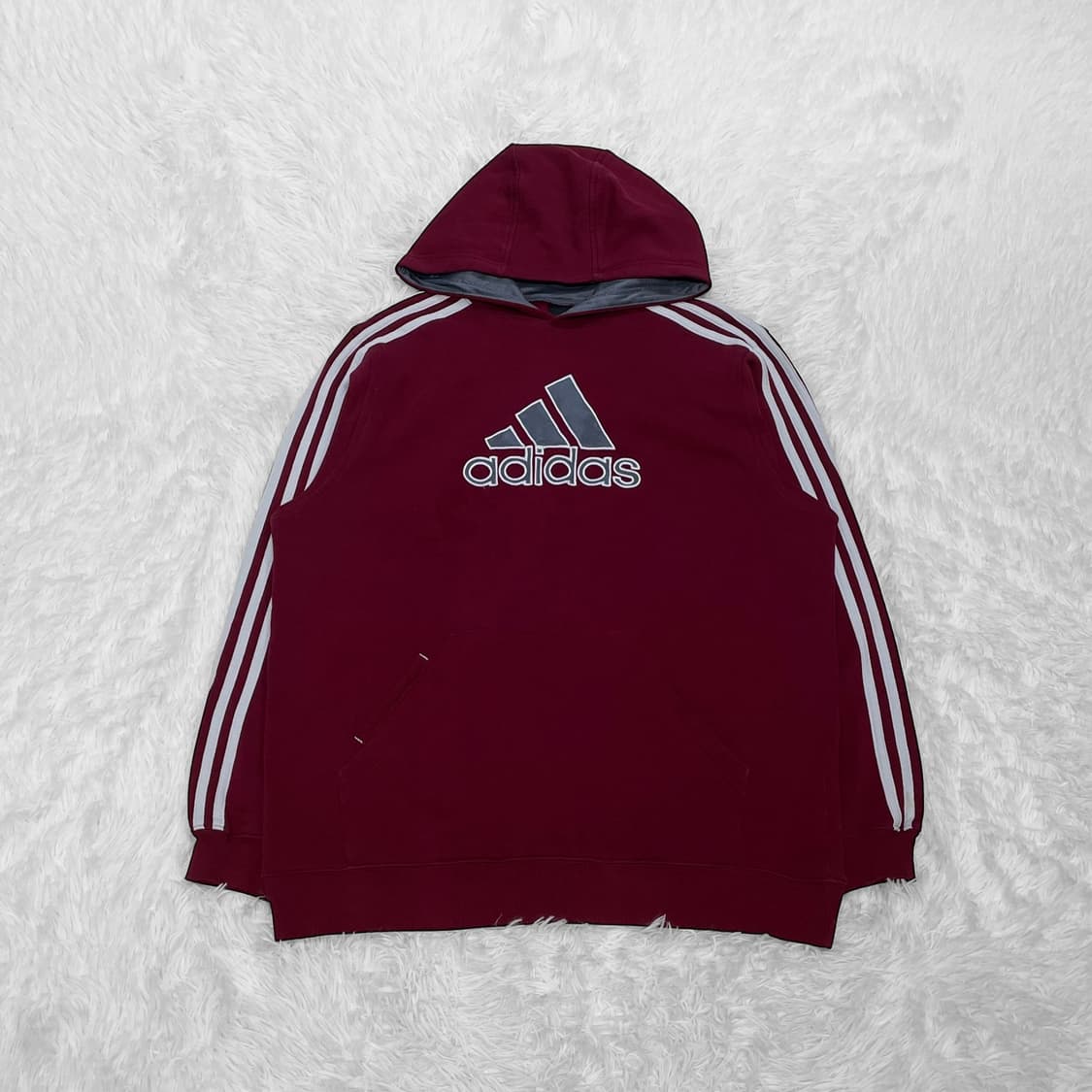 아디다스 올드스쿨 빅 로고 후드티 버건디 상품이미지2