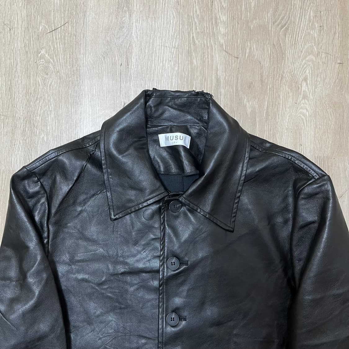 MUSUI 남성 싱글 포켓 가죽 자켓 FREE 상품이미지3