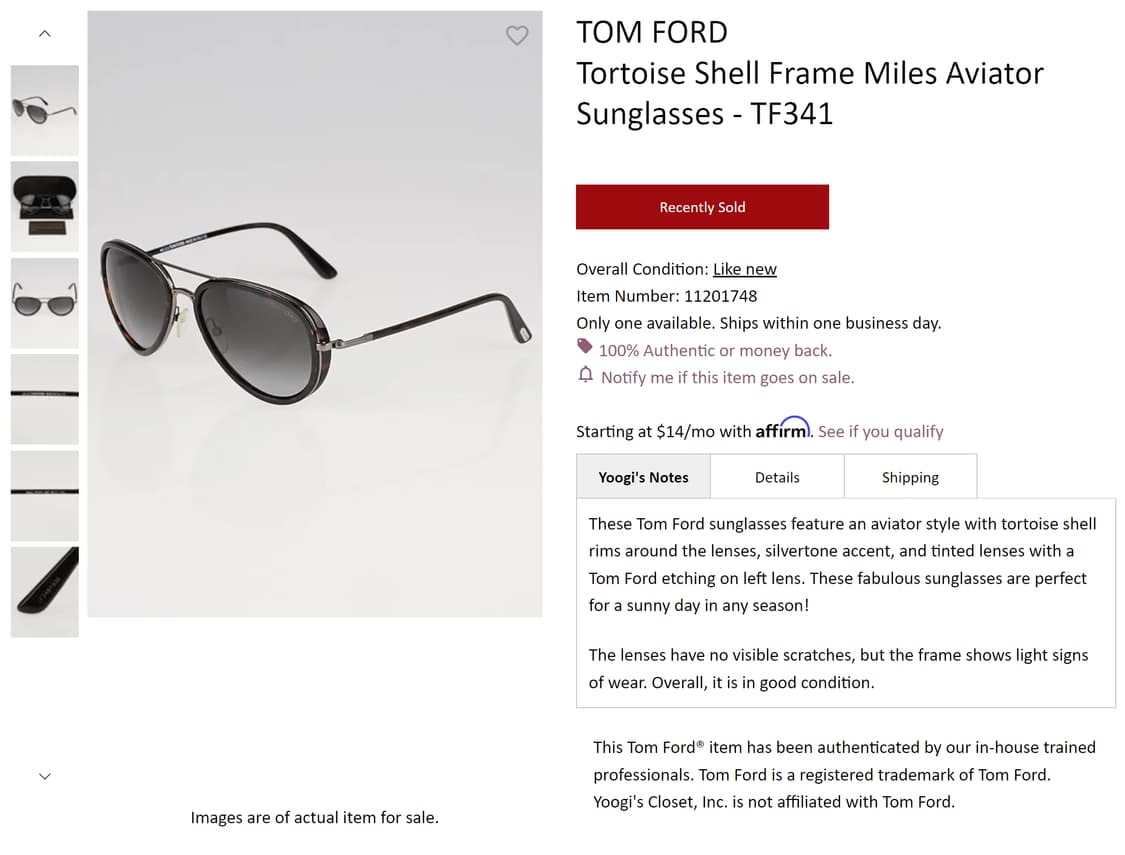 톰포드 TOM FORD 이태리 명품 MILES 보잉 선글라스 0086 상품이미지8