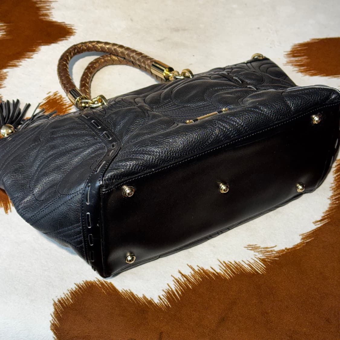 발렌시아가 레더 숄더백 블랙 스티치 y2k 상품이미지9