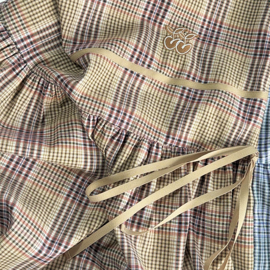 럭키마르쉐 체크 슬립 드레스 상품이미지4