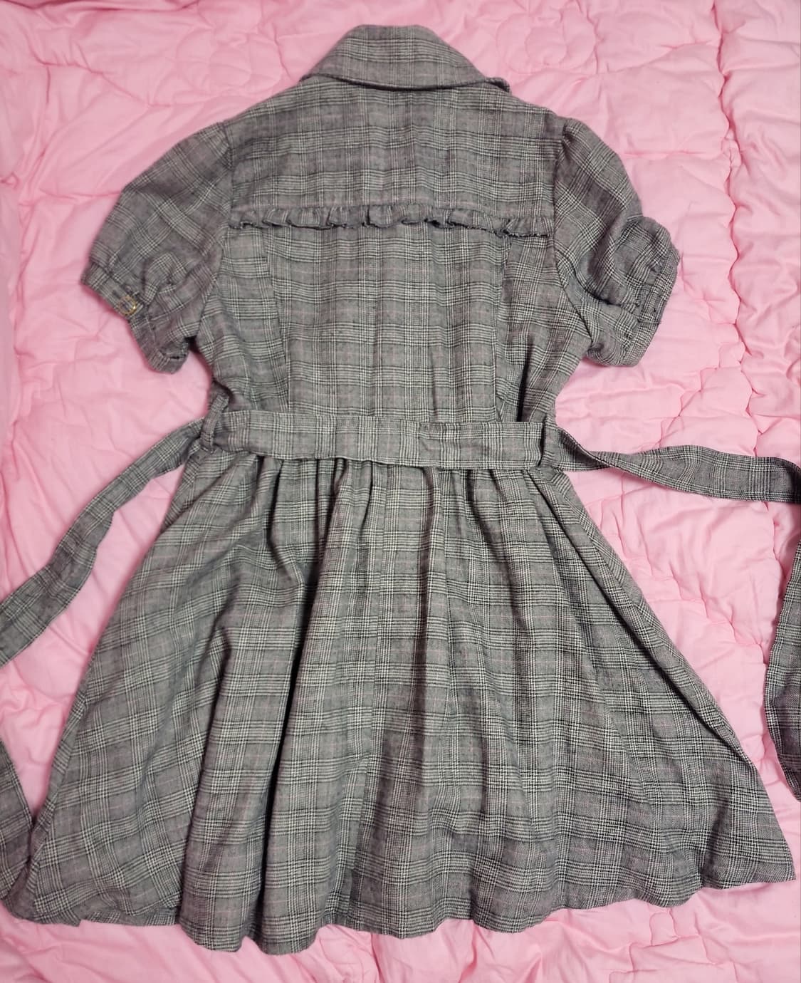 급처상태양호!리즈리사 X 마이멜로디 콜라보 자가드 체크 원피스 자켓 코트 상품이미지1