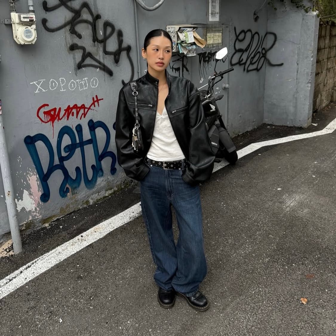 오데스 레더 자켓 LEATHER ZIP-UP JACKET 상품이미지1