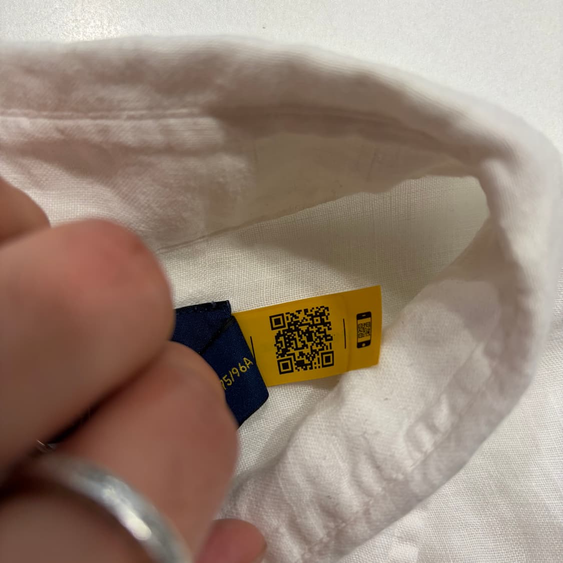 [M] 폴로 랄프로렌 린넨 신형 큐알 셔츠 화이트 긴팔 B828 상품이미지7