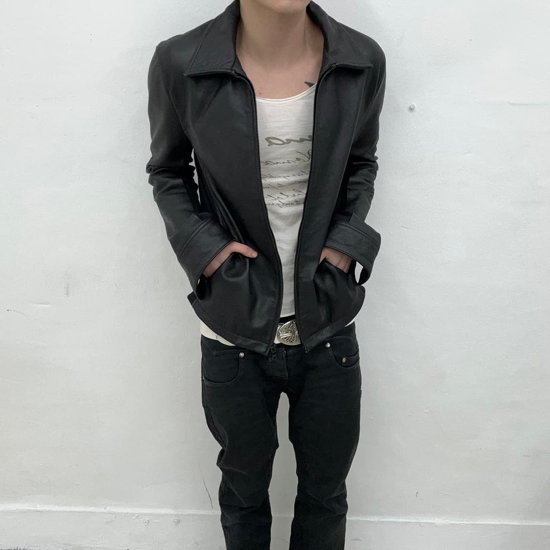 No id leather jacket 상품이미지2