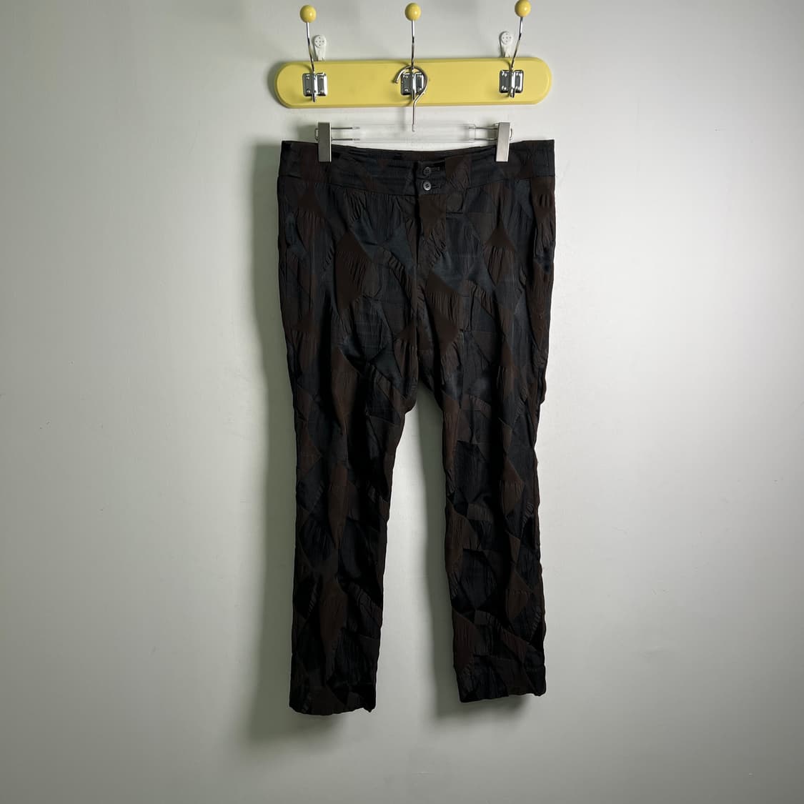 90's 이세이미야케 입체 자카드 스트레치 팬츠 상품이미지1