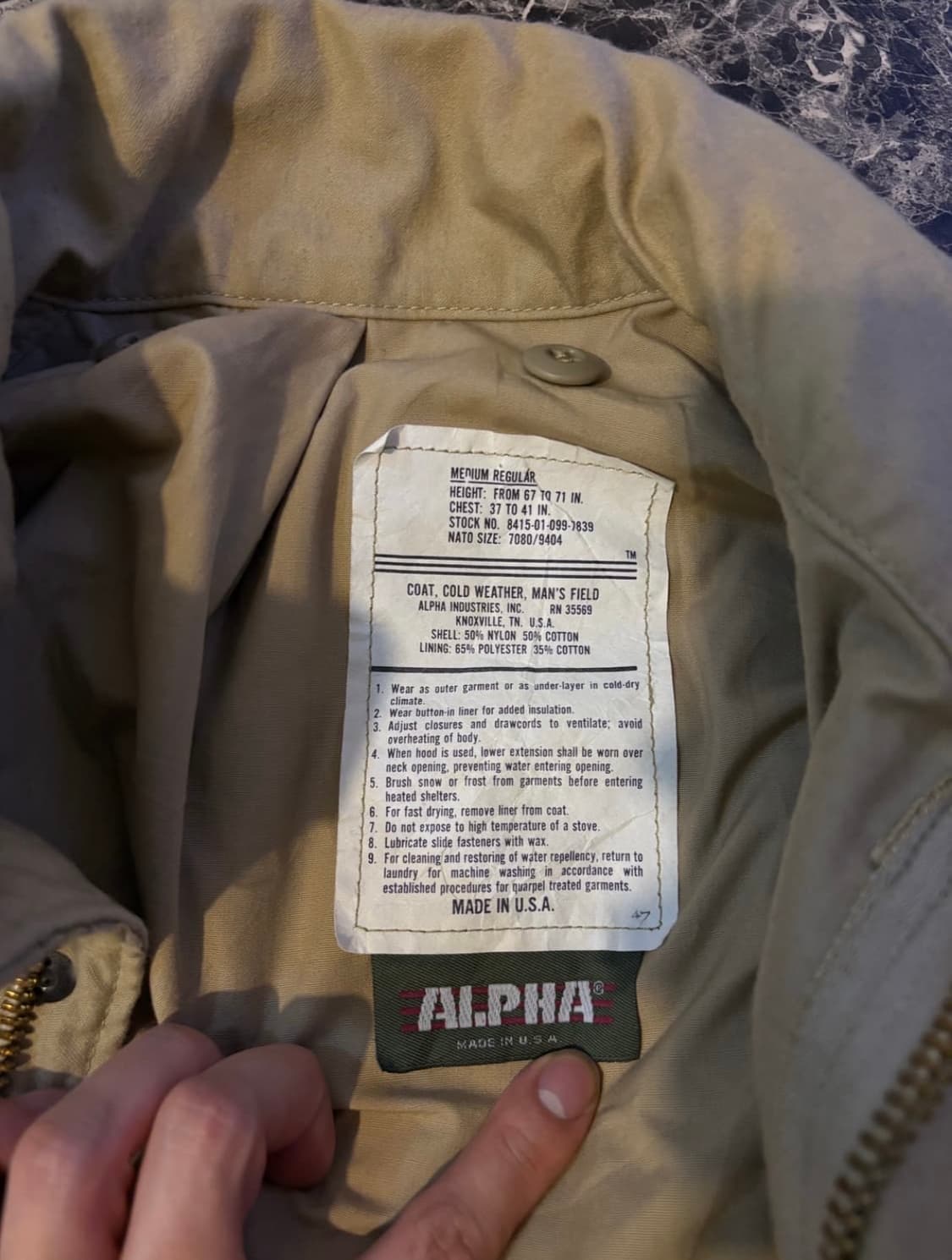 80‘s 알파인더스트리 필드자켓 상품이미지2