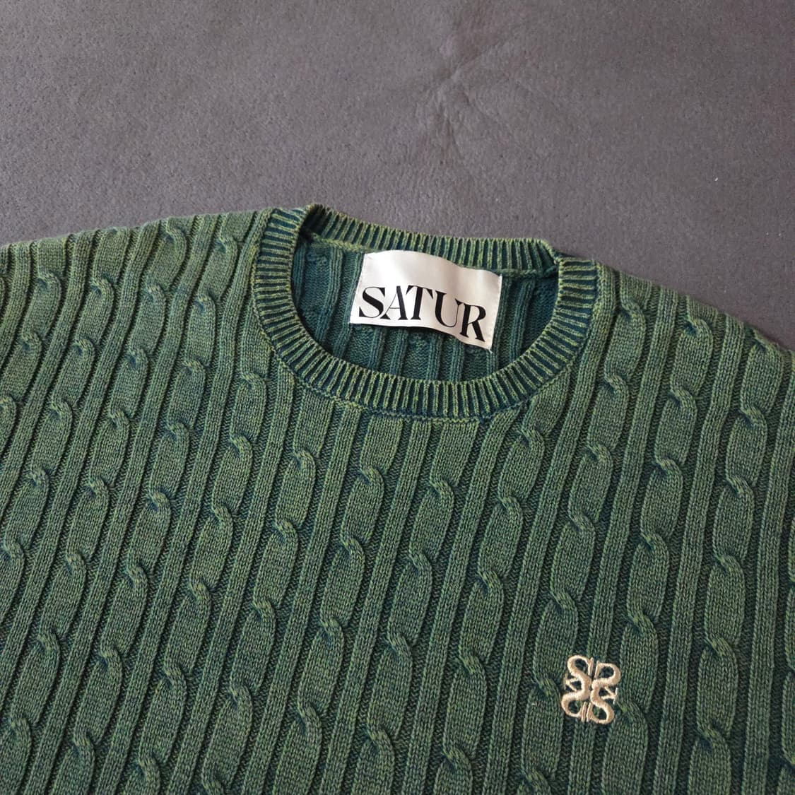 세터 클래식 다이드 케이블 니트 L 빈티지그린 상품이미지5