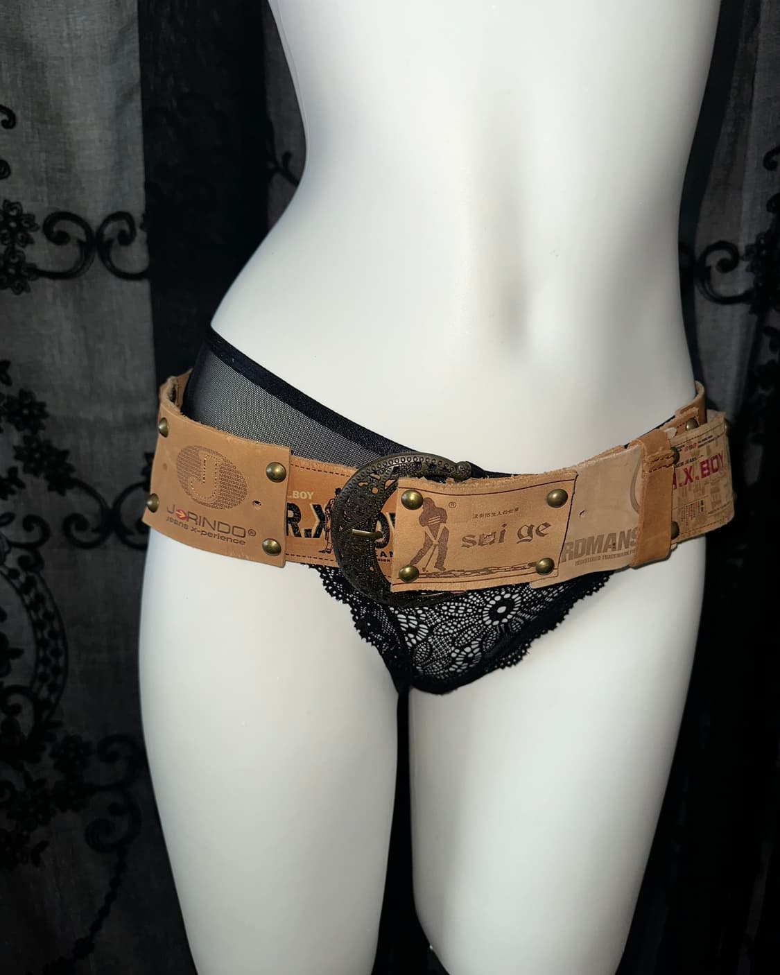 Leather Patchwork Belt 상품이미지1