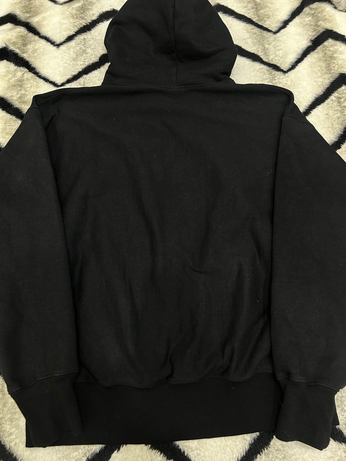 [L]아웃스탠딩 리버스위브 헤비 코튼 후드/블랙 상품이미지4