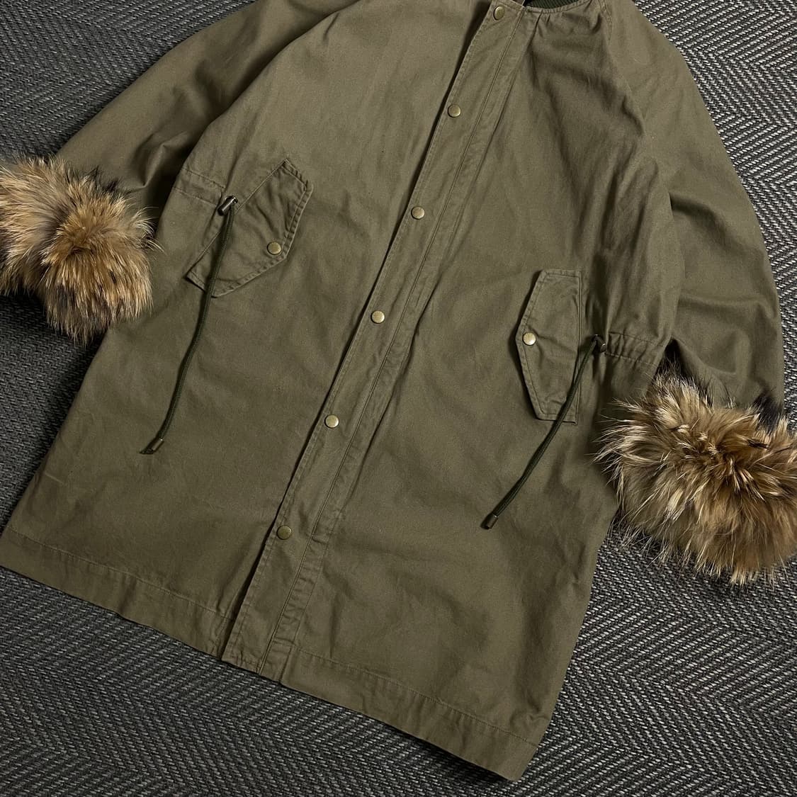 Parsons 내피 투인원 퍼 트리밍 사파리 야상 자켓 카키y 4969 상품이미지3