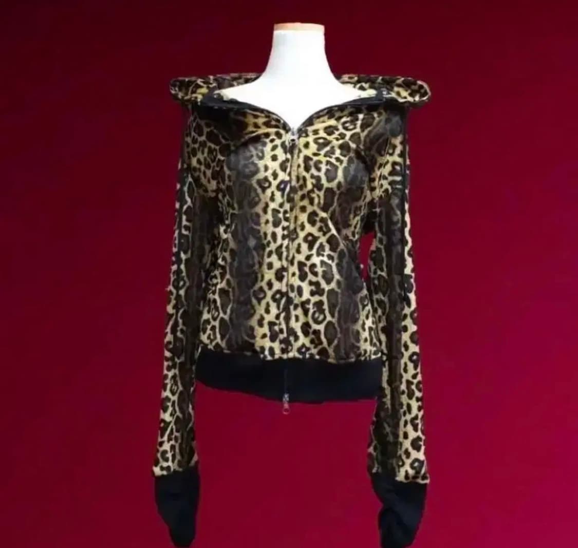 레오파드호피 y2k 갸루 집업 상품이미지1