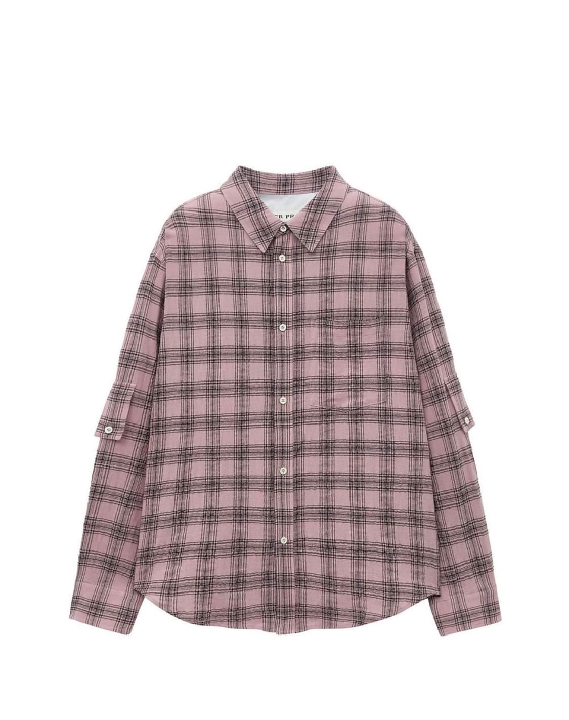 애프터프레이 오버 체크 브라이트 셔츠 M 상품이미지2