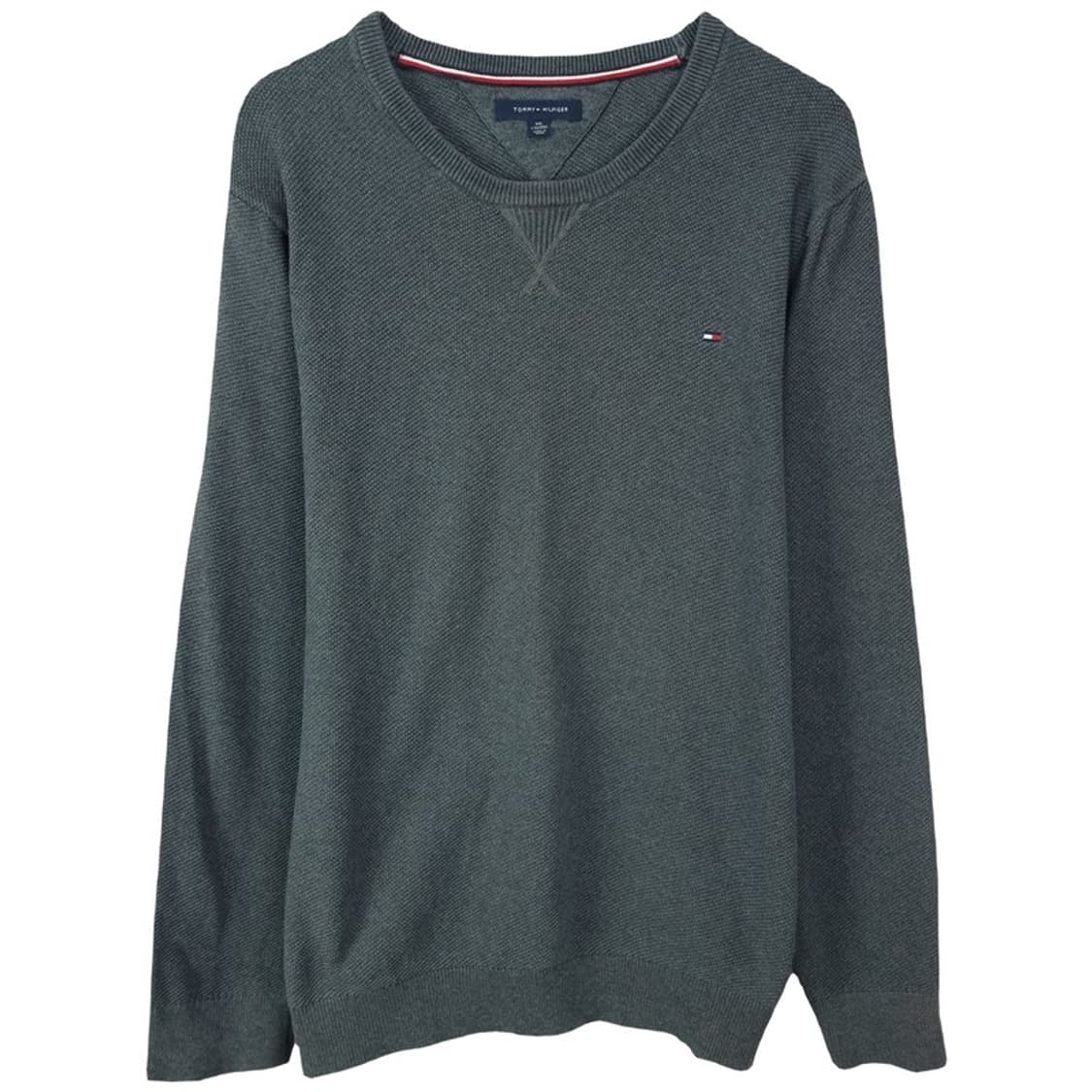 [타미힐피거] 스몰 로고 자수 니트 챠콜 M18781 상품이미지2