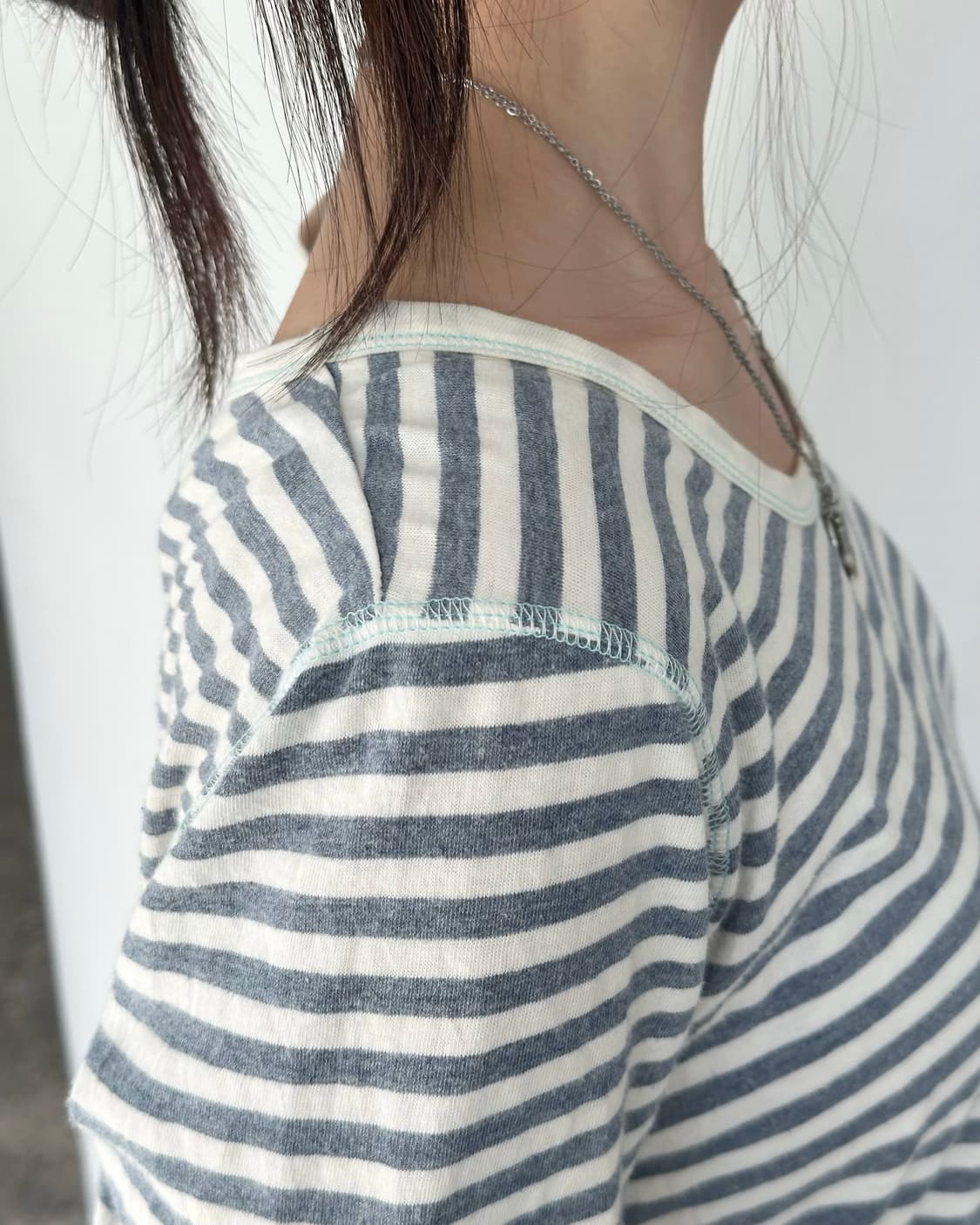 사이드 버튼 스트라이프 롱슬리브 상품이미지4