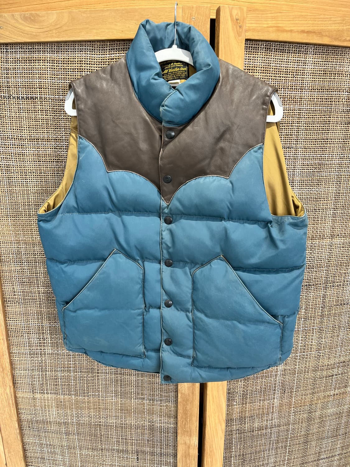 RRL 더블알엘 레더 요크 퀼팅 베스트 상품이미지2