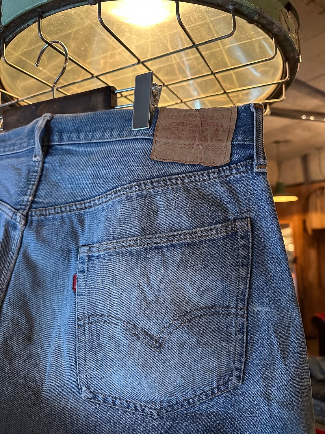 빅사이즈 70s USA 빈티지 리바이스 501 66전기 셀비지 데님 팬츠 상품이미지7