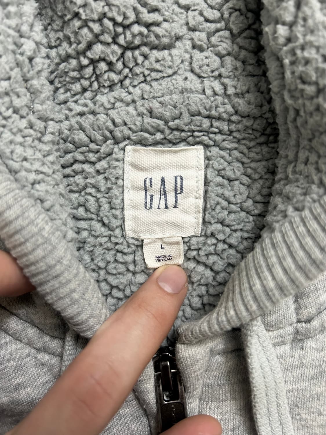 갭 빅로고 쉐르파 후드집업 상품이미지4