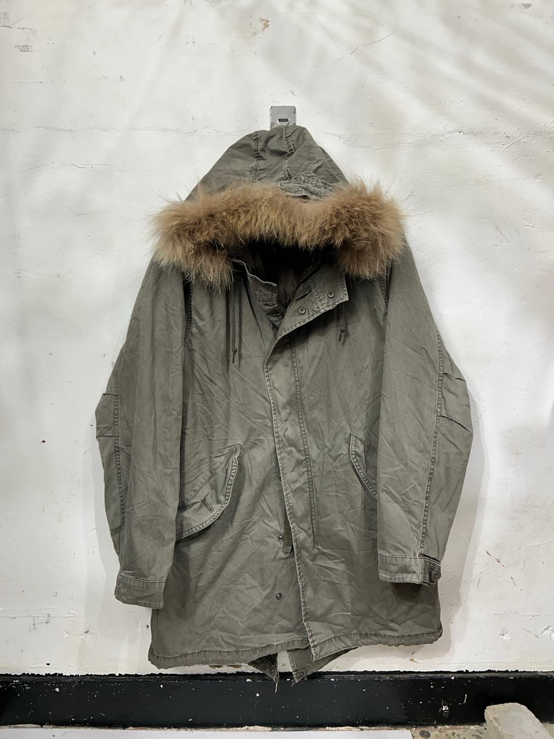 일본빈티지 울프죠 퍼 후드 야상 개파카 y2k L 상품이미지7