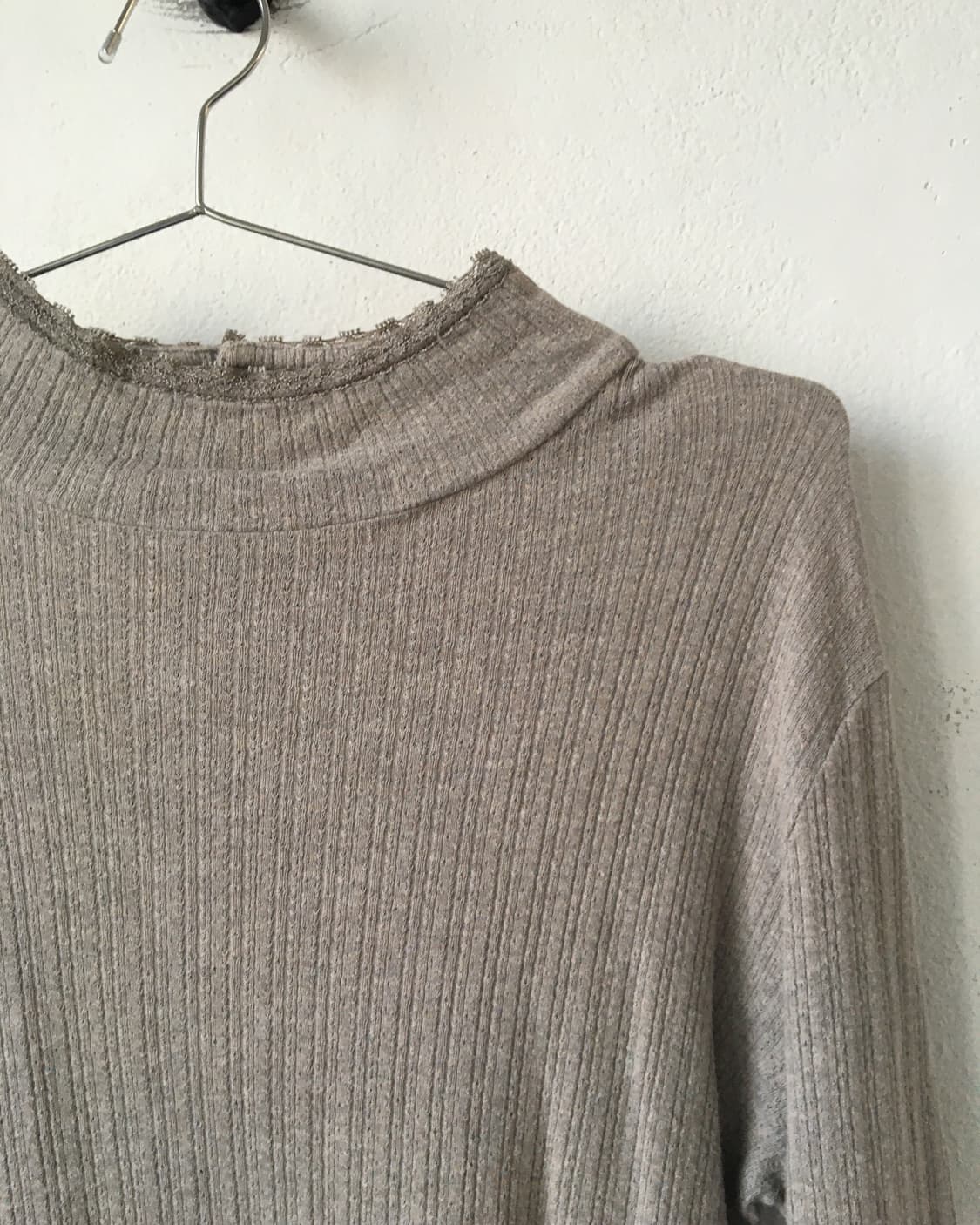 lace trimming ribbed sleeve 상품이미지5