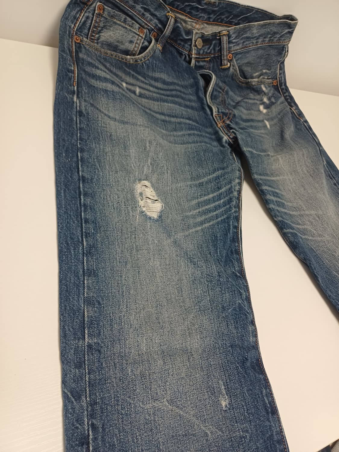 리바이스 501 오리지널 데미지 워싱 데님 (W32 L34) 상품이미지5