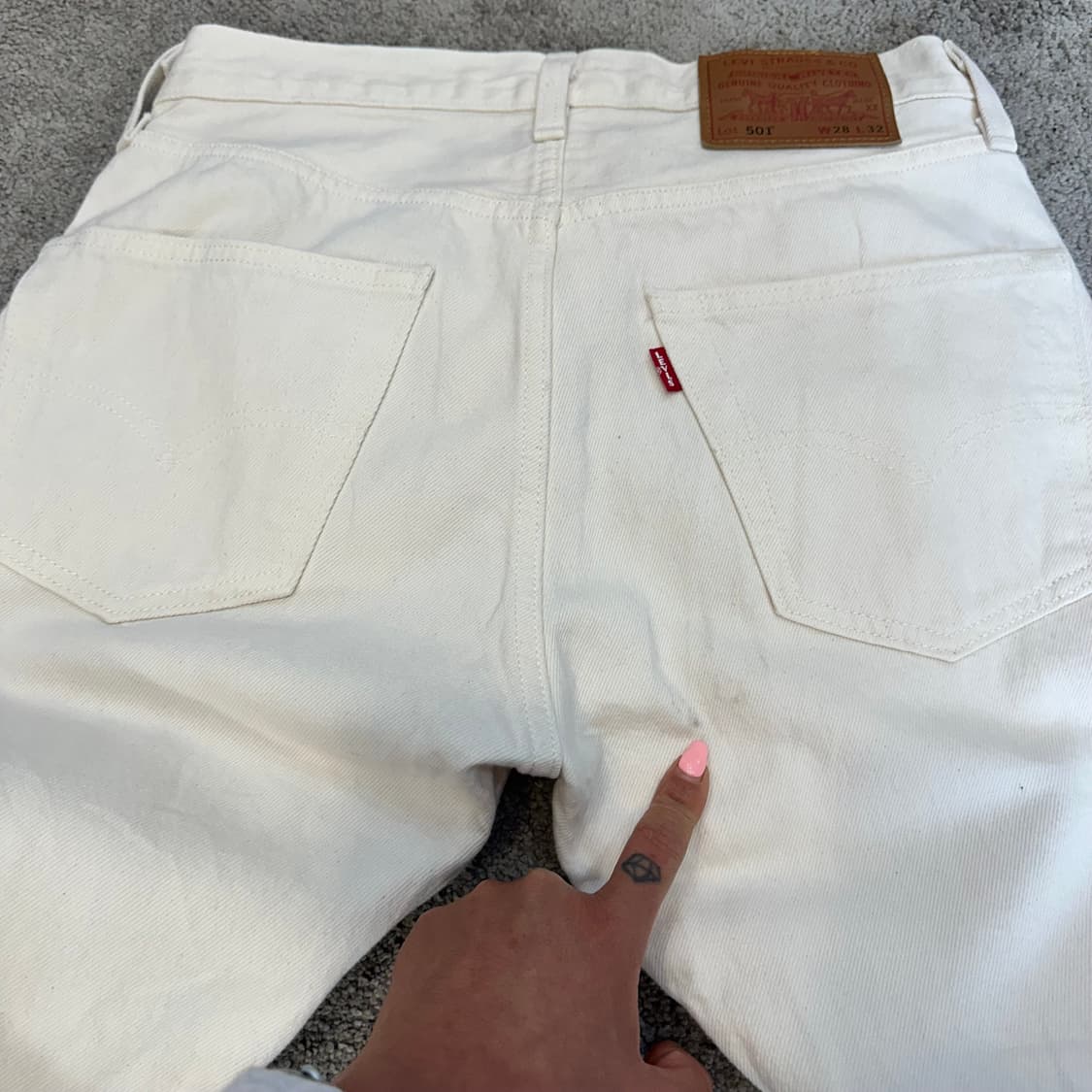 리바이스501 오리지널 화이트 데님 팬츠(28) 상품이미지3