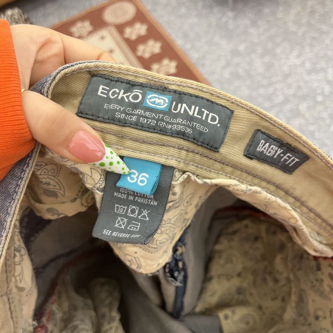 에코리미티드 올드스쿨 키치 펑크 자수 데님팬츠 36인치 C08911 상품이미지5