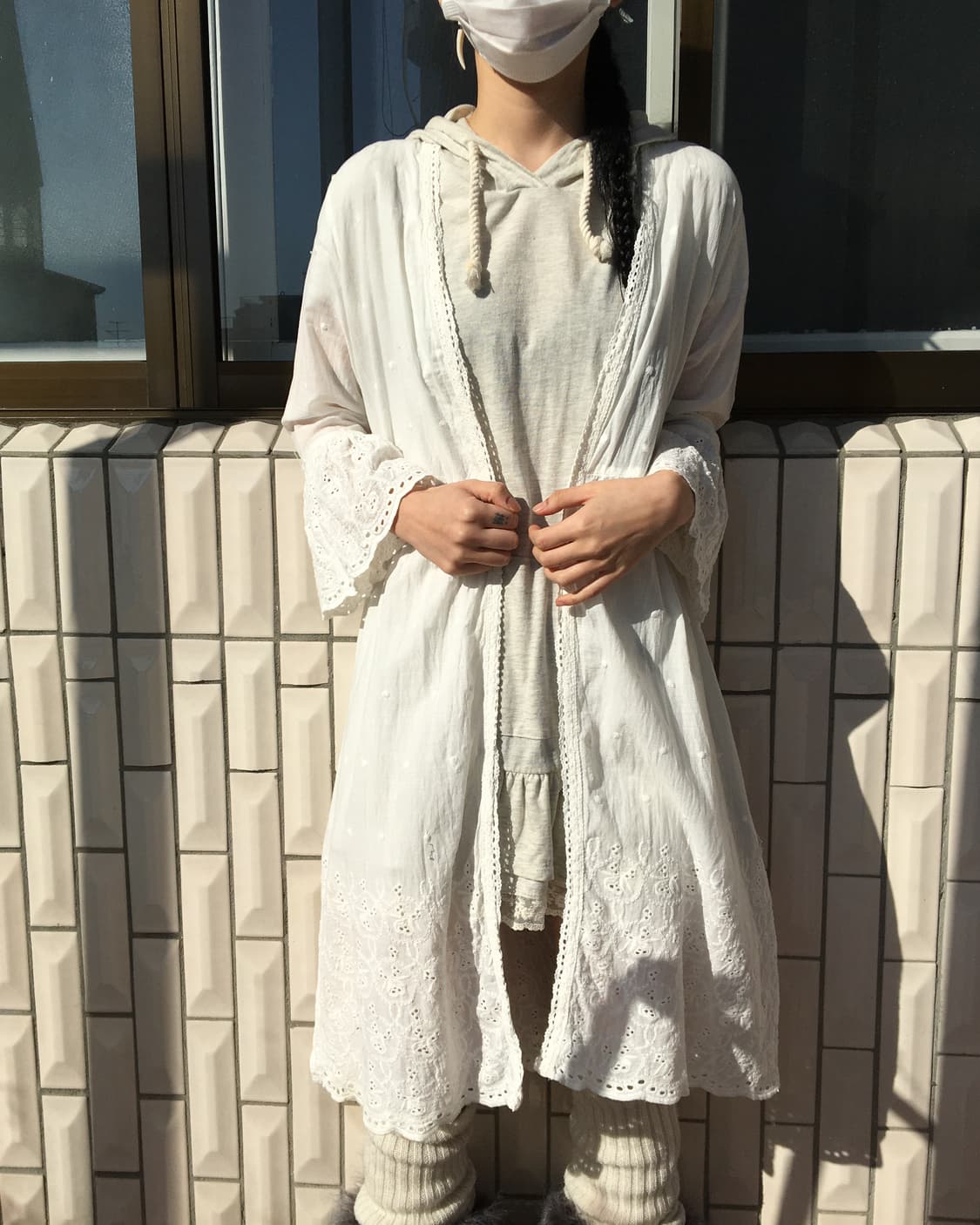 Punching point open long caridgan 상품이미지1