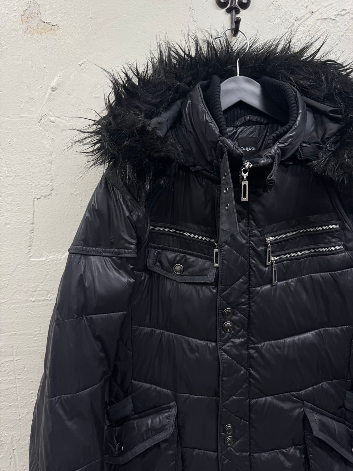 Crazy devil 00s trimming fur down jacket 상품이미지3