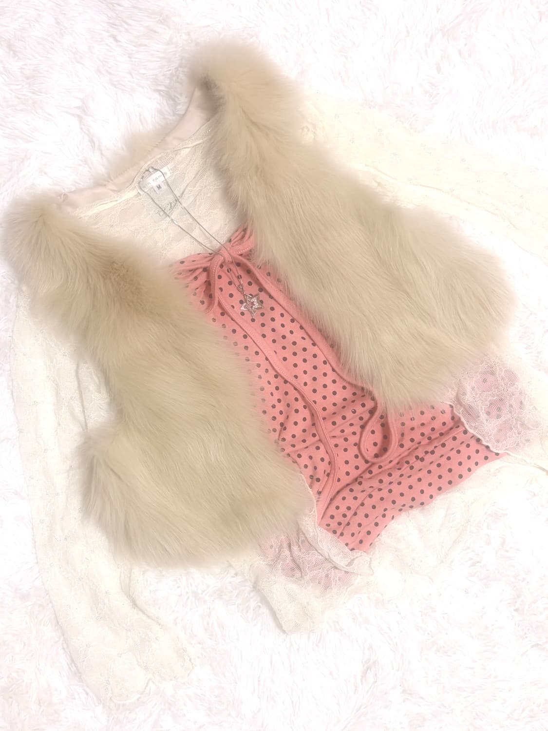 여우퍼 조끼 여우털 100% 베스트 상품이미지1