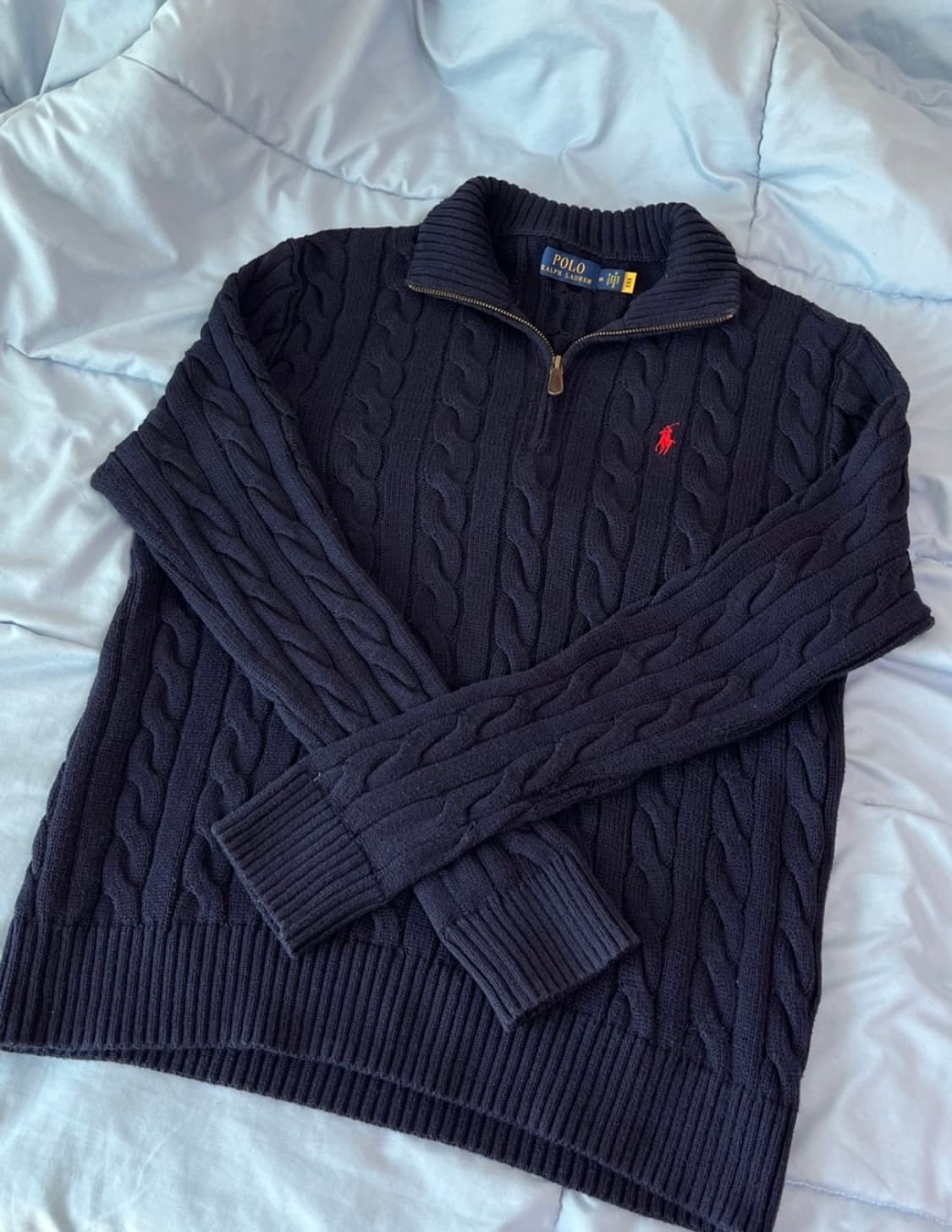 폴로 꽈배기 케이블 니트 반집업 하프집업 m사이즈 팔아요! 상품이미지1