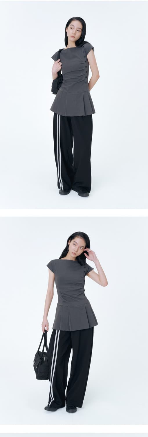 미세키서울 Pleats button mini onepiece 
챠콜 상품이미지2